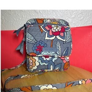 Vera Bradley Tropical Gray Floral Small Crossbody Bag